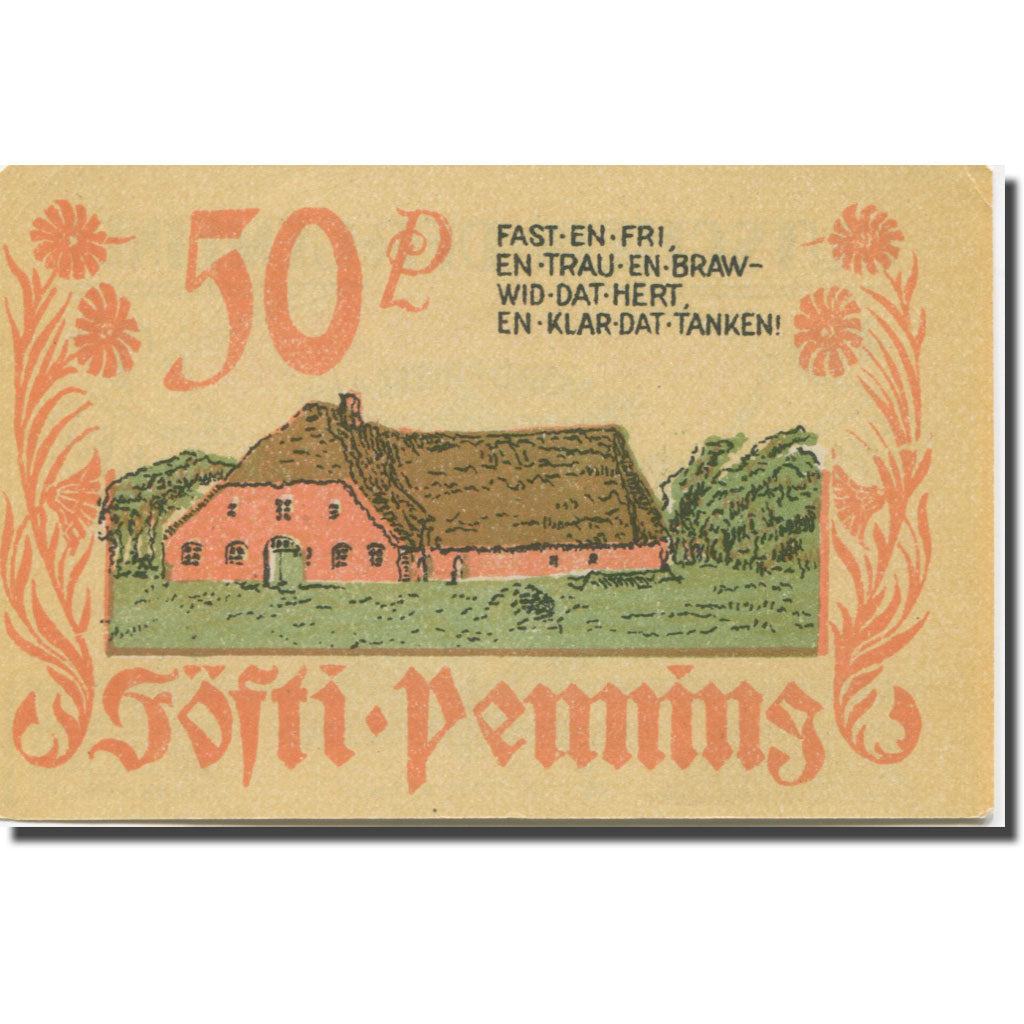 Billet, Allemagne, Bordelum, 50 Pfennig, Blason 1922-03-31, SUP Mehl:143.1