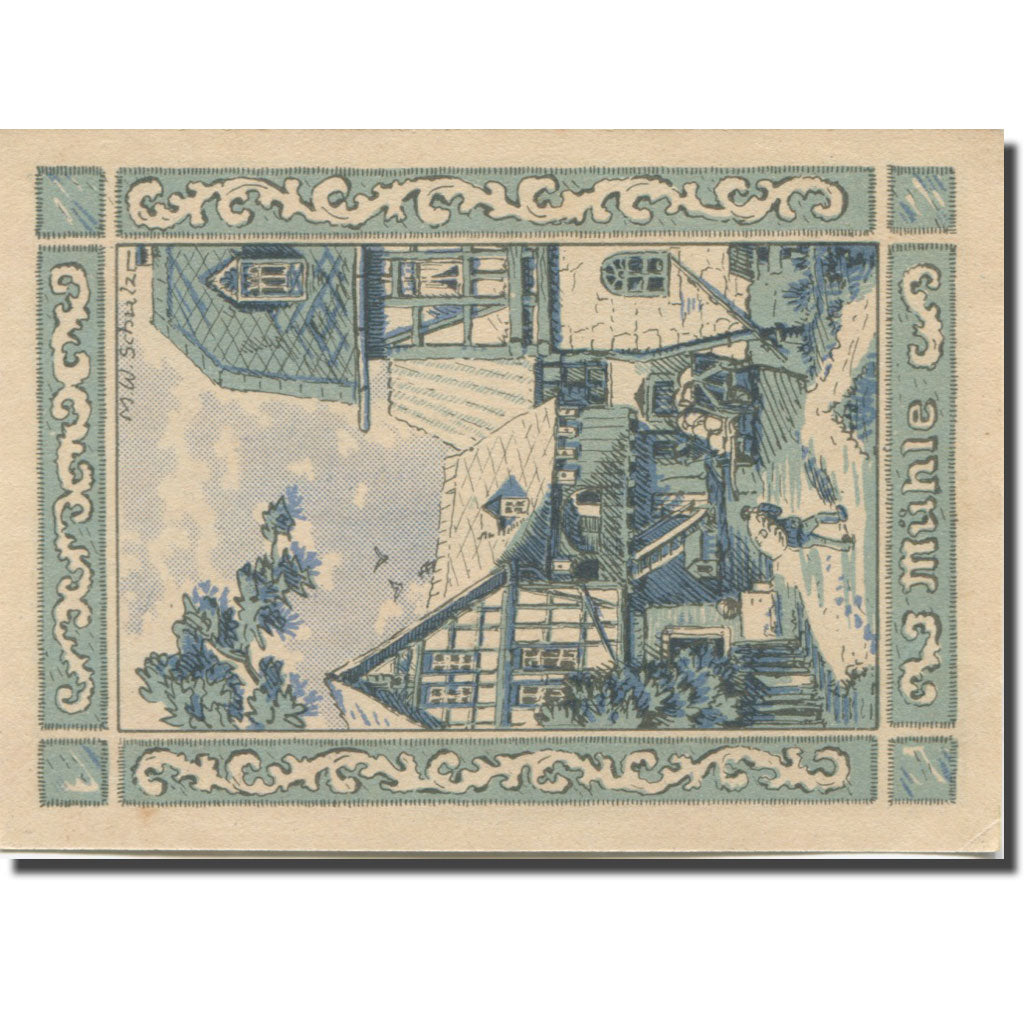 Banknote, Germany, Rehmen, 50 Pfennig 1921-08-01, UNC(63) Mehl:1108.1