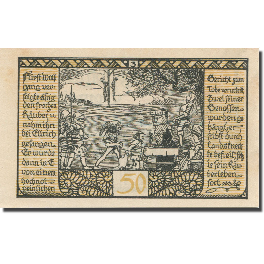 Banknote, Germany, Rieder, 50 Pfennig, potence 1921-09-01 AU(55-58) Mehl:1122.2a
