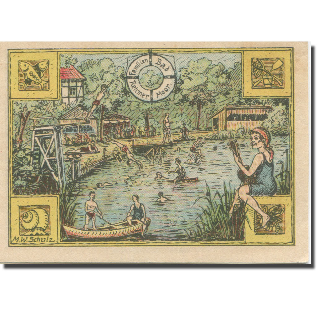 Banknote, Germany, Rehmen, 50 Pfennig, vacances, 1921 UNC(63) Mehl:1108.1