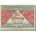 Banknote, Germany, Rehmen, 50 Pfennig, barque, 1921 UNC(63) Mehl:1108.1