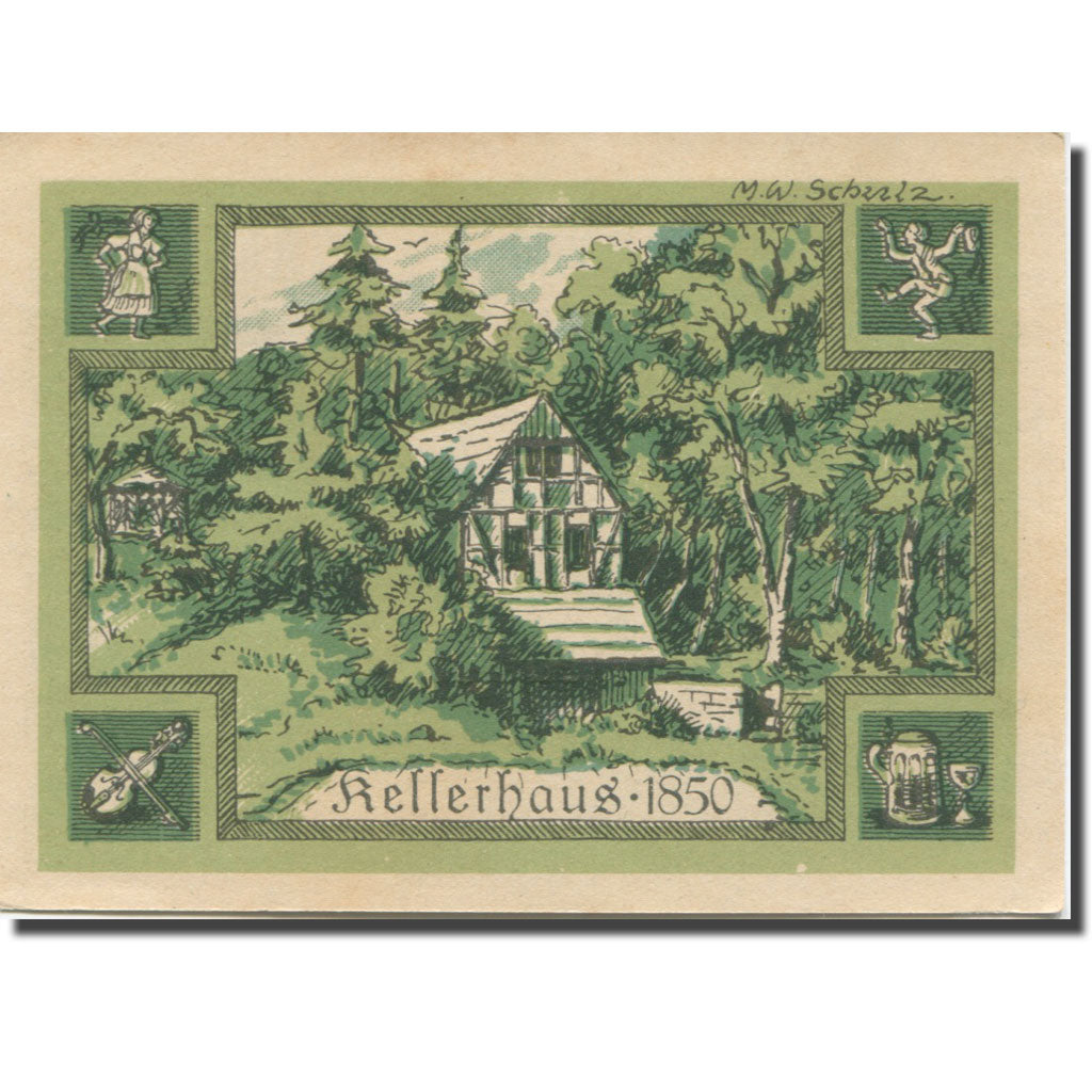 Billet, Allemagne, Rehmen, 50 Pfennig, Forêt, 1921, 1921-08-01, SPL, Mehl:1108.1