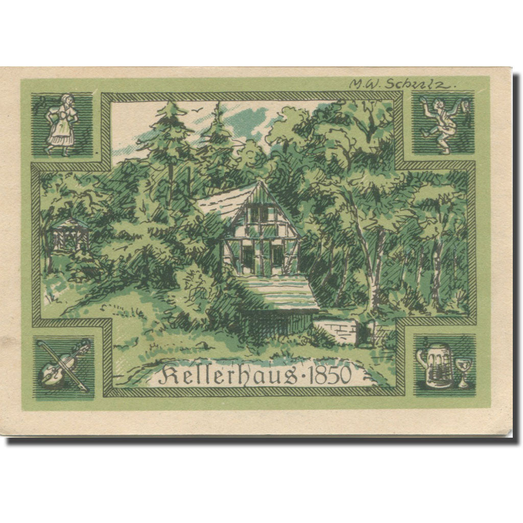 Banknote, Germany, Rehmen, 50 Pfennig, forêt 1, 1921-08-01, UNC(63) Mehl:1108.1