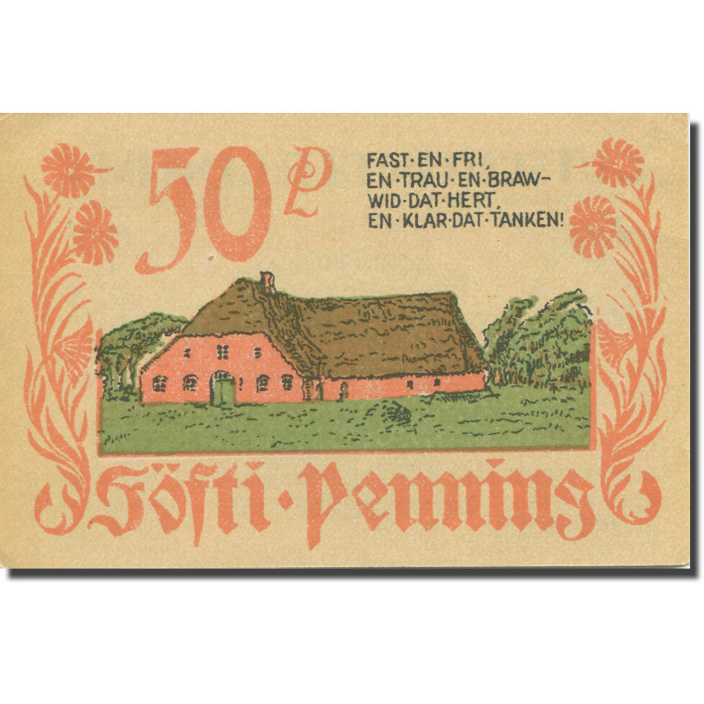 Banknote, Germany, Bordelum, 50 Pfennig, Blason 2, 1922 UNC(63) Mehl:143.1