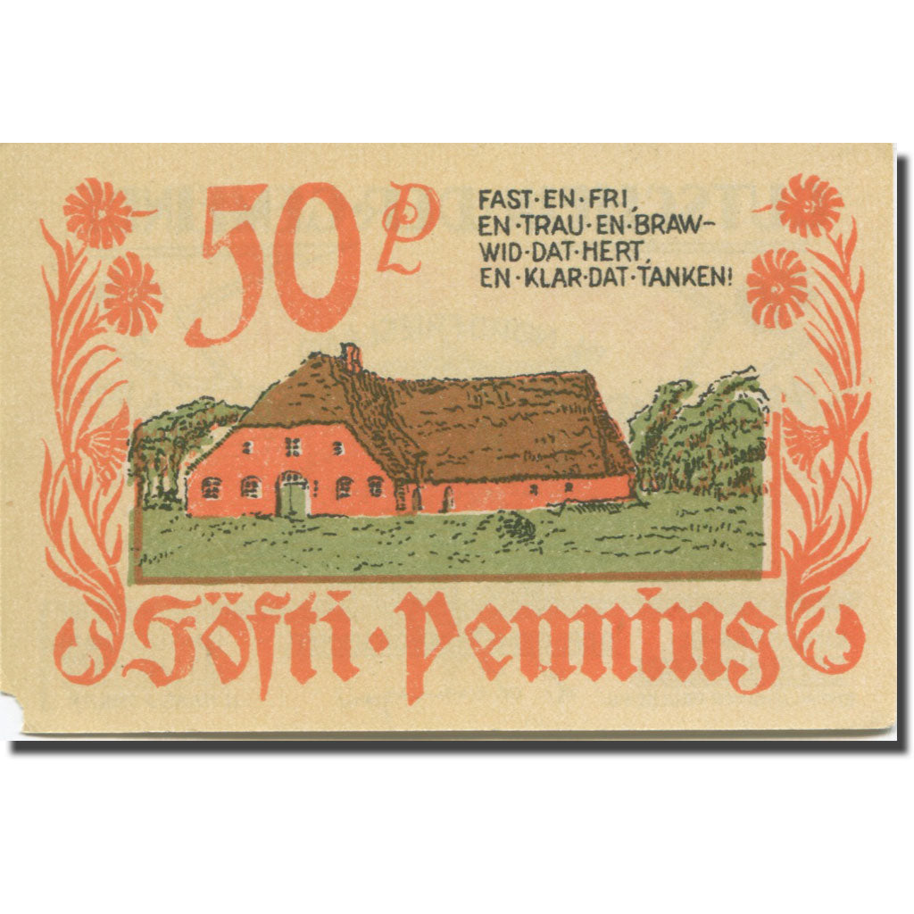 Banknote, Germany, Bordelum, 50 Pfennig, Blason 4, 1922 AU(55-58) Mehl:143.1