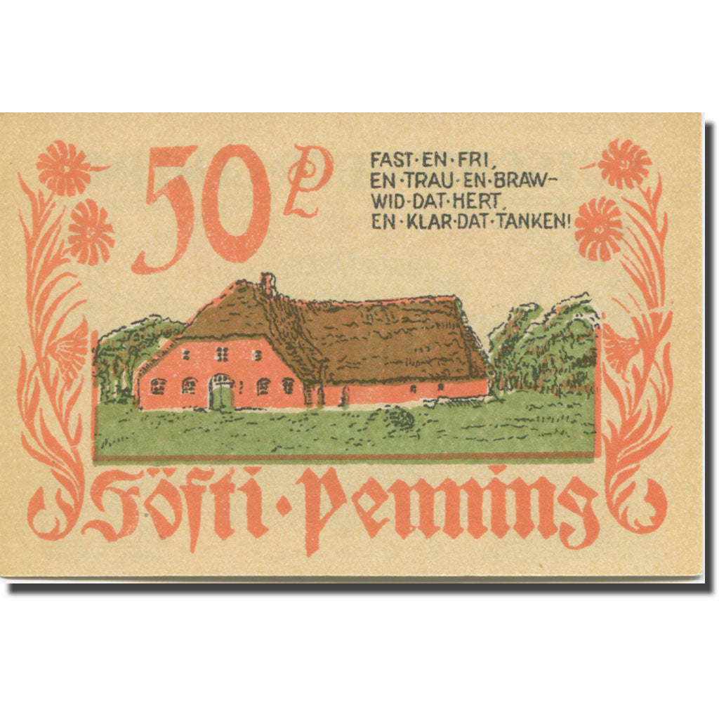 Banconote, Germania, Bordelum, 50 Pfennig, Blason 5, 1922-03-31, SPL Mehl:143.1