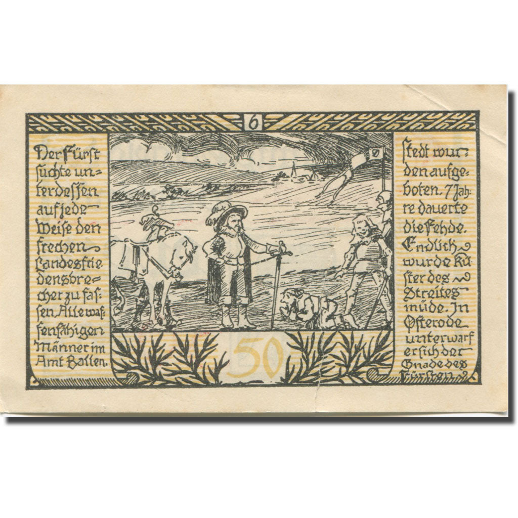 Banknote, Germany, Rieder, 50 Pfennig, roi, 1921 VF(20-25) Mehl:1122.2a