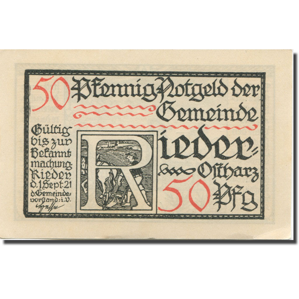 Banknote, Germany, Rieder, 50 Pfennig, roi 1, 1921-09-01, UNC(63) Mehl:1122.2a