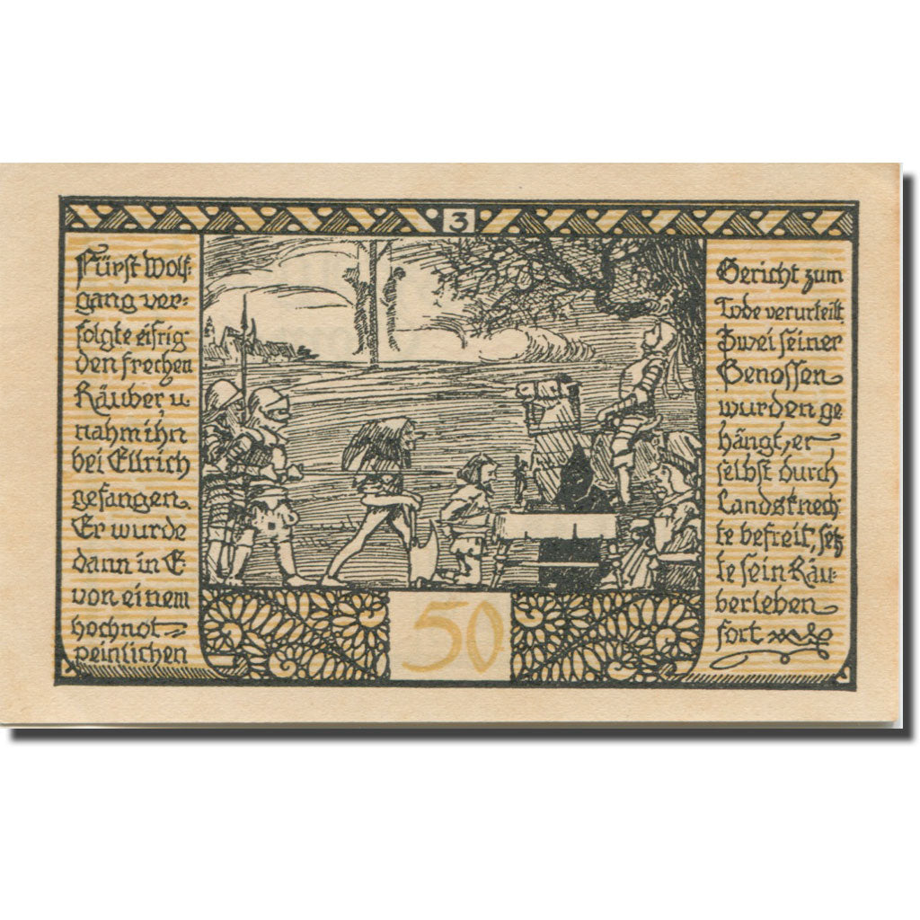 Banknote, Germany, Rieder, 50 Pfennig, jugement, 1921 AU(55-58) Mehl:1122.2a