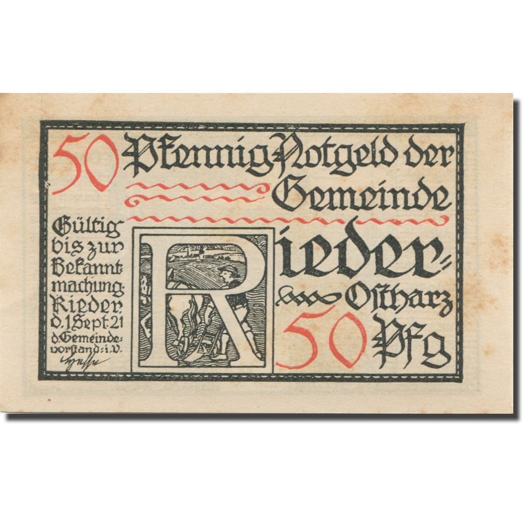 Banconote, Germania, Rieder, 50 Pfennig, jugement 2, 1921 BB Mehl:1122.2a