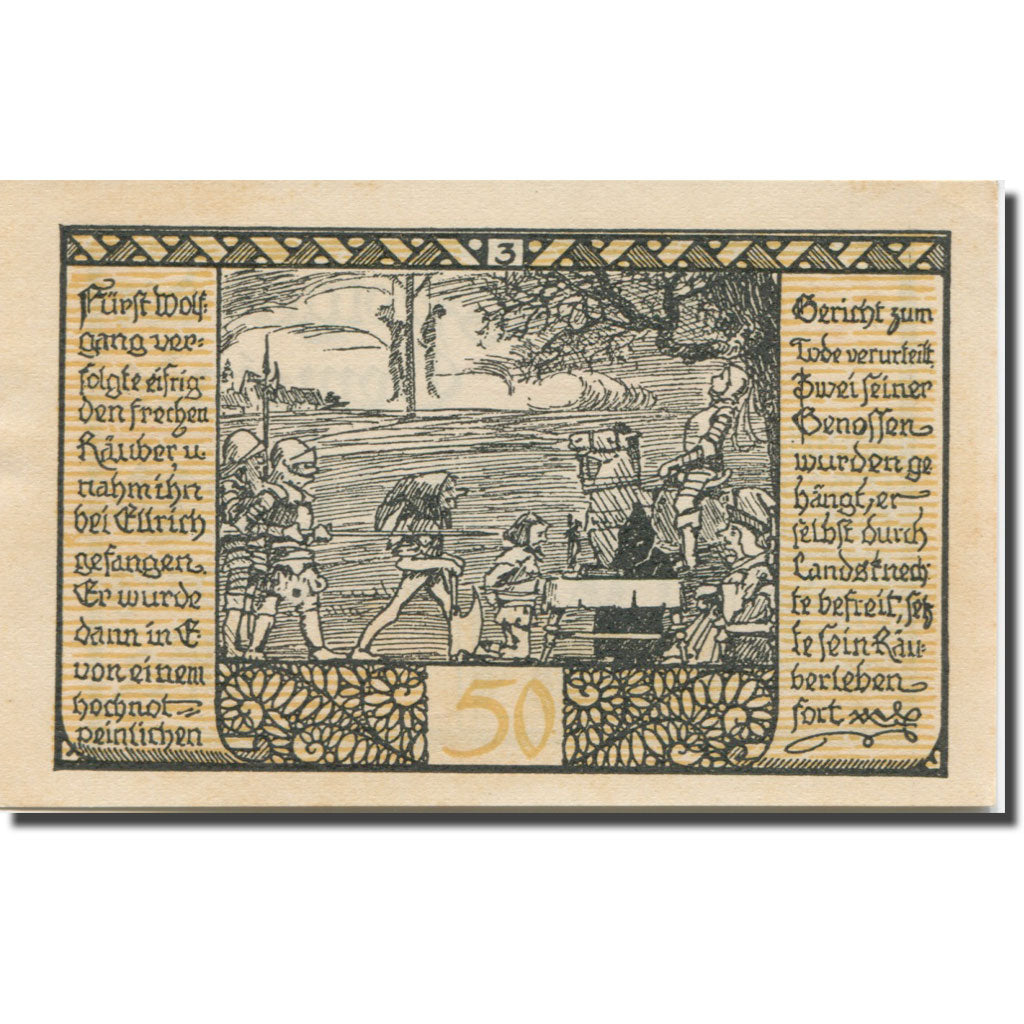 Banknote, Germany, Rieder, 50 Pfennig, jugement 3, 1921 AU(55-58) Mehl:1122.2a