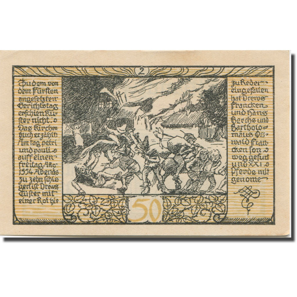 Banknote, Germany, Rieder, 50 Pfennig, conflit, 1921 AU(50-53) Mehl:1122.2a