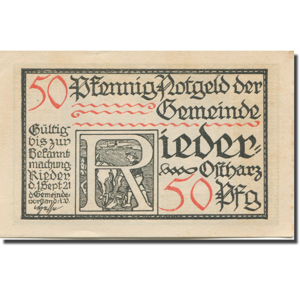 Banknote, Germany, 50 Pfennig, conflit 1, 1921 AU(55-58) Mehl:1122.2a