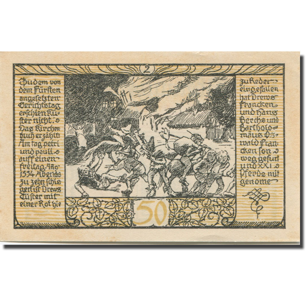 Banknote, Germany, 50 Pfennig, conflit 1, 1921 AU(55-58) Mehl:1122.2a