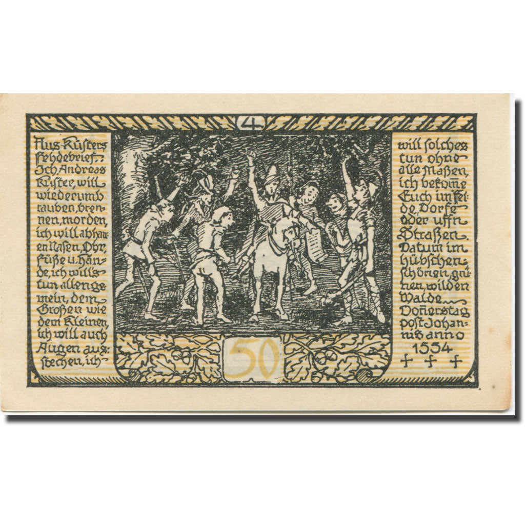 Billet, Allemagne, Rieder, 50 Pfennig, personnage 2, 1921 SUP+ Mehl:1122.2a