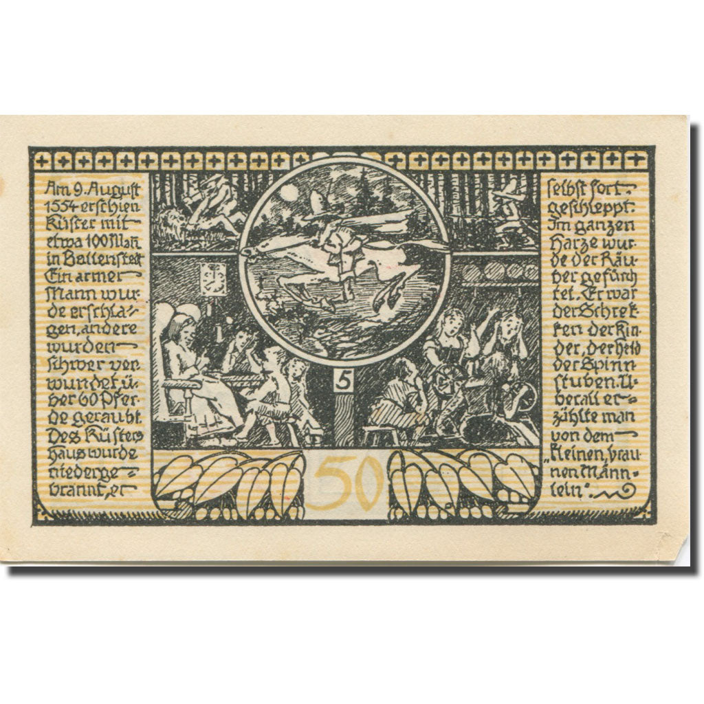 Biljet, Duitsland, Rieder, 50 Pfennig, personnage 4, 1921 SUP Mehl:1122.2a