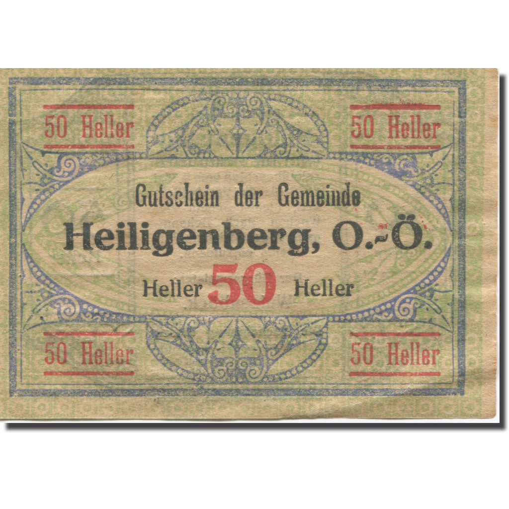 Banknote, Austria, Heiligenberg, 50 Heller face value AU(55-58) Mehl:FS 361Ia