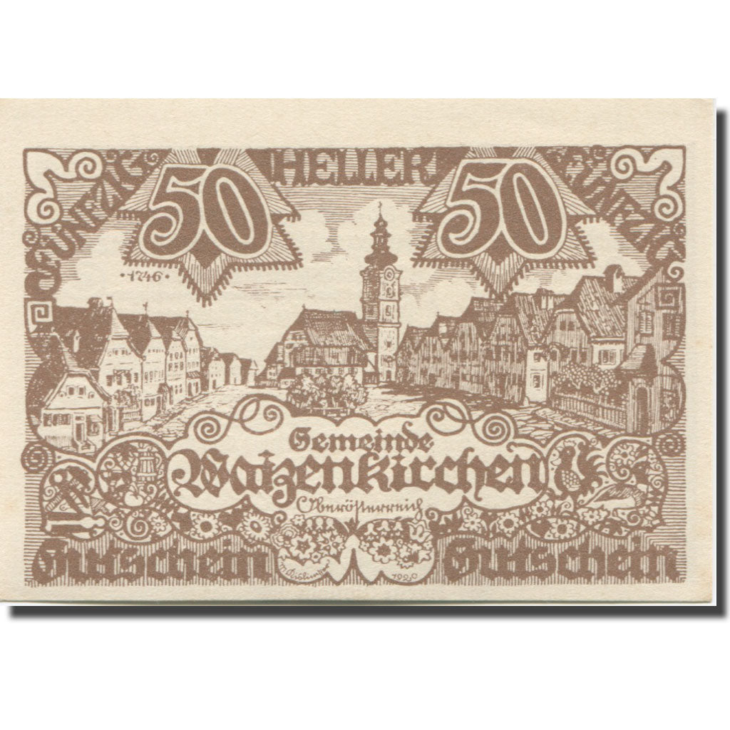 Banknote Austria Waizenkirchen 50 Heller village 1, 1920 UNC(63) Mehl:FS 1128b