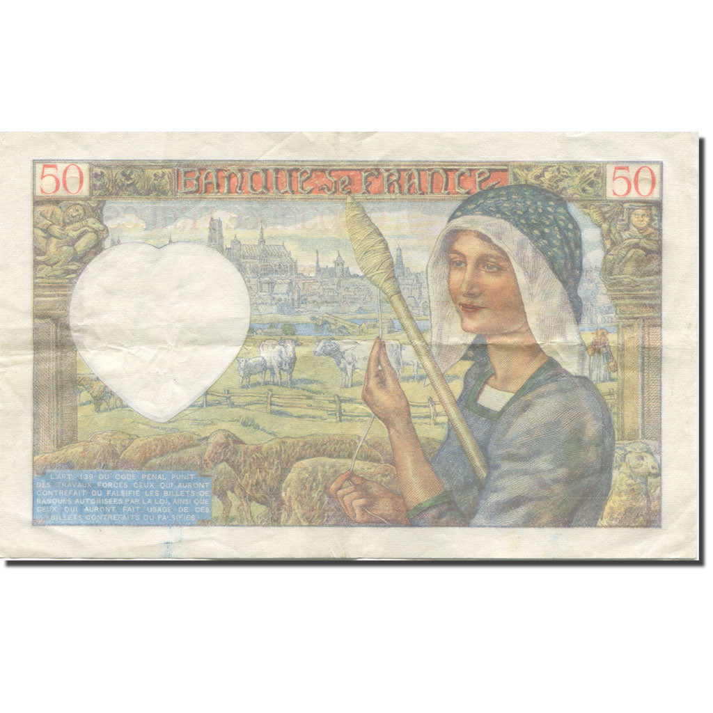 Francia, 50 Francs, Jacques Coeur, 1940, 1940-06-13, BB, Fayette:19.01, KM:93