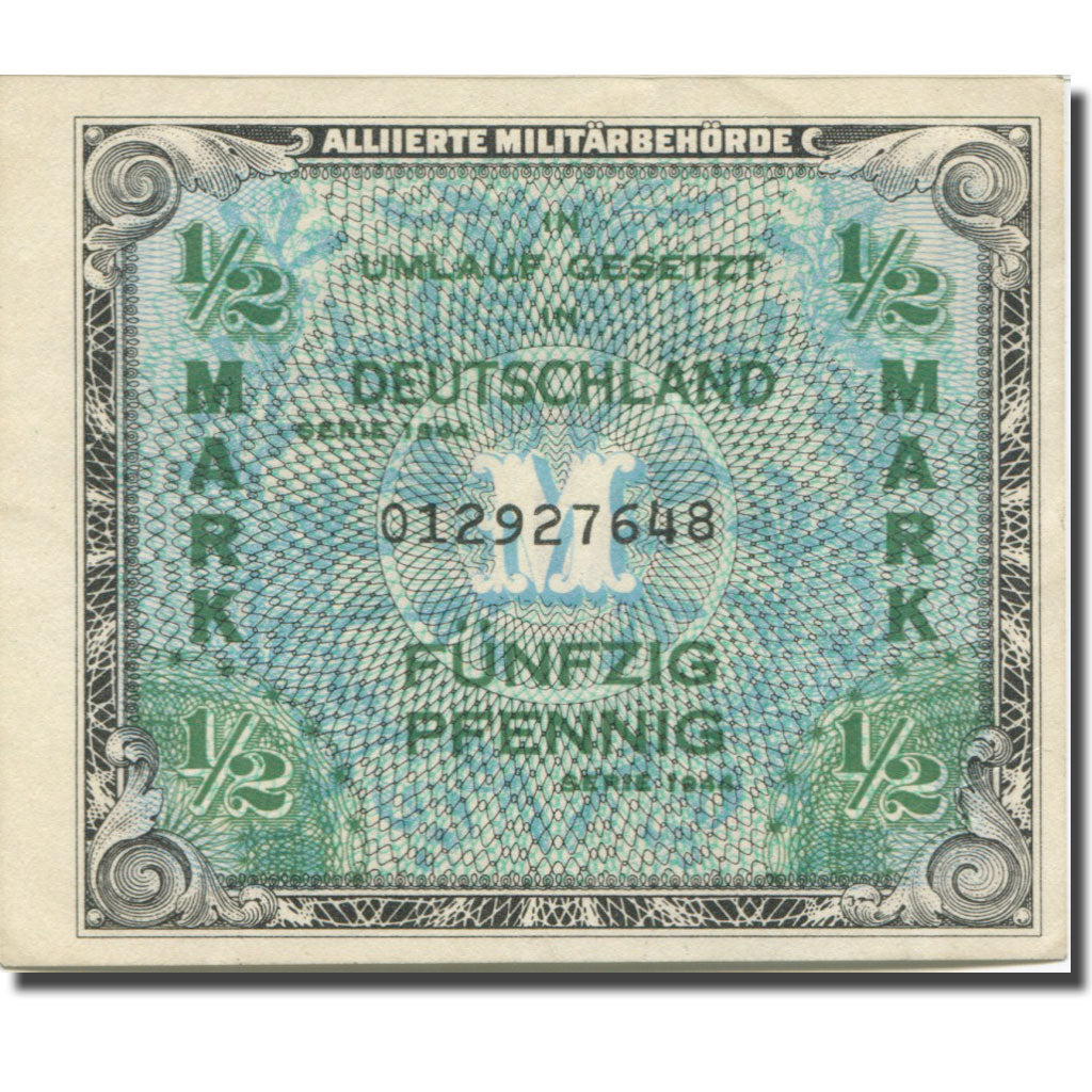 Billete, 1/2 Mark, 1944, Alemania, KM:191a, MBC+