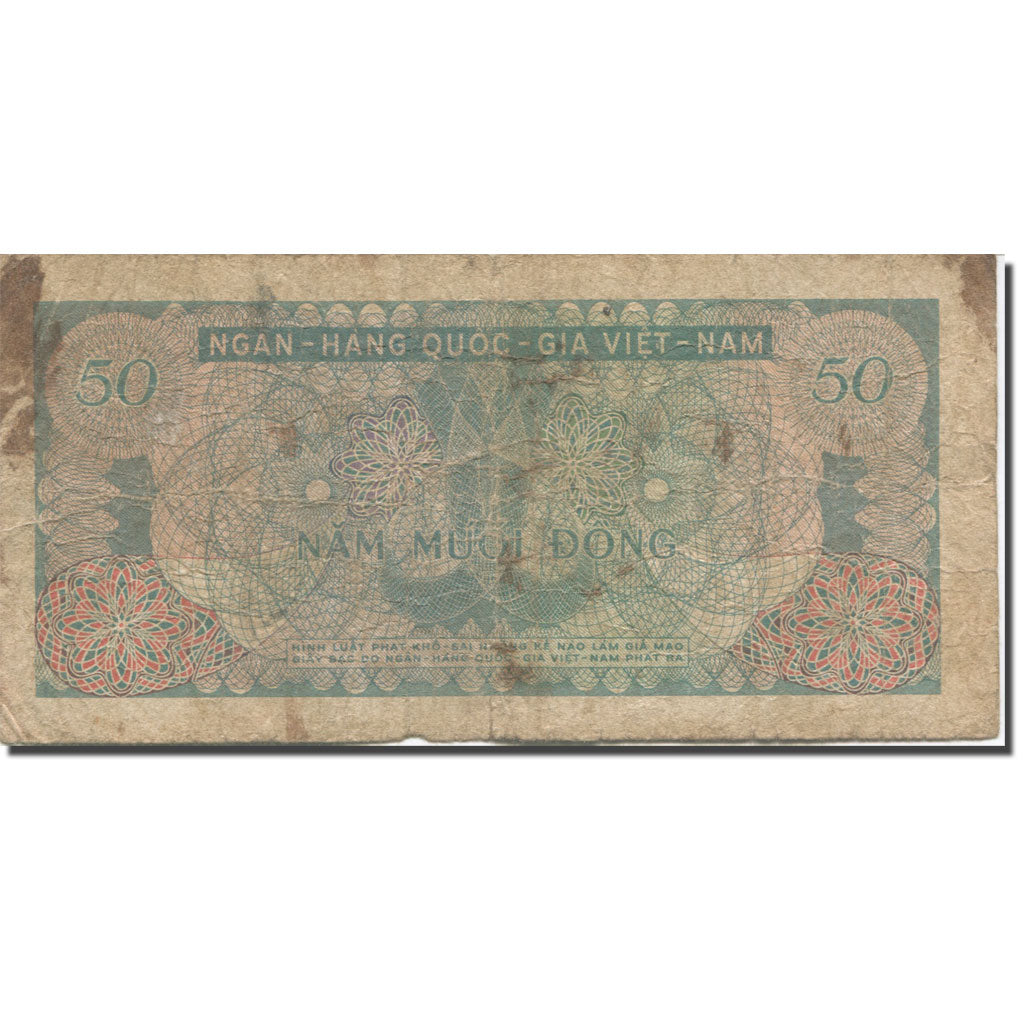 Banknot, Południowy Wiet Nam, 50 D<ox>ng, 1969, Undated, KM:25a, VF(20-25)