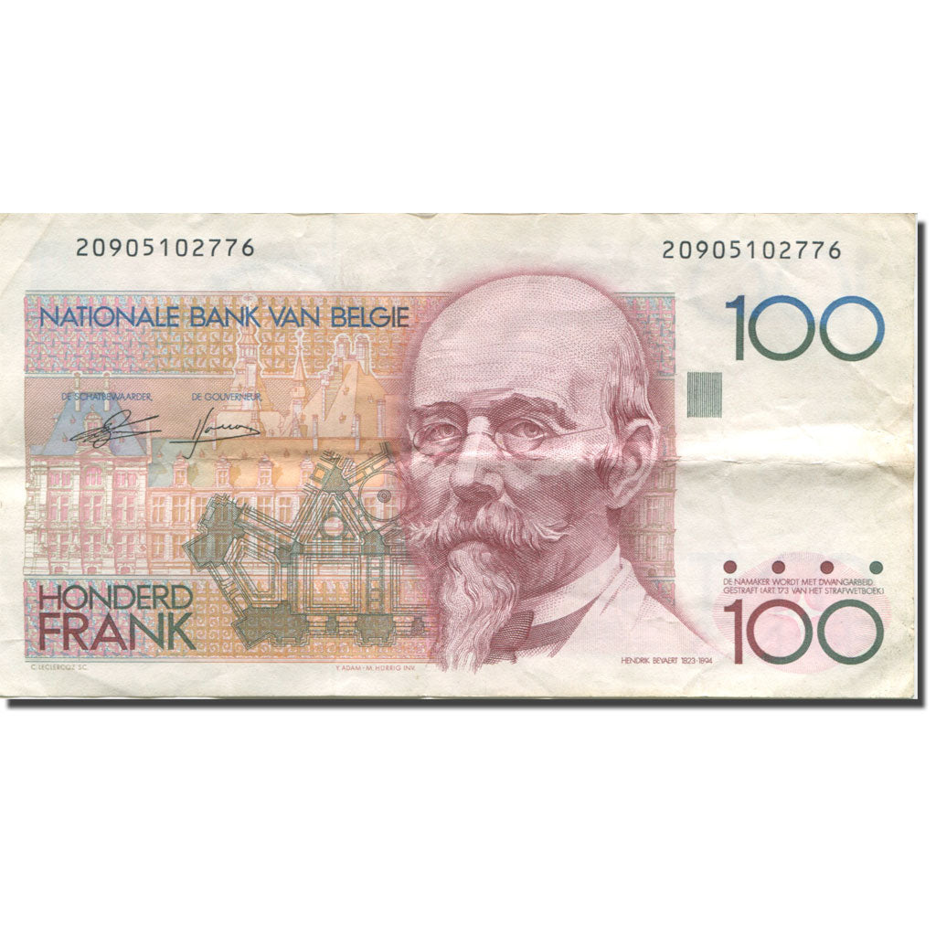 Banknote, Belgium, 100 Francs, Undated (1982-94), KM:142a, EF(40-45)
