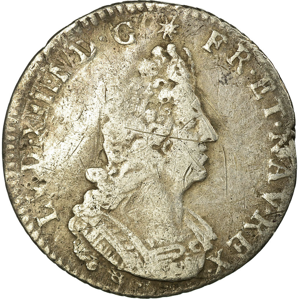 Moneta, Francia, Louis XIV, 1/12 Écu aux palmes, 1/12 ECU, 10 Sols, 1694, Lyon