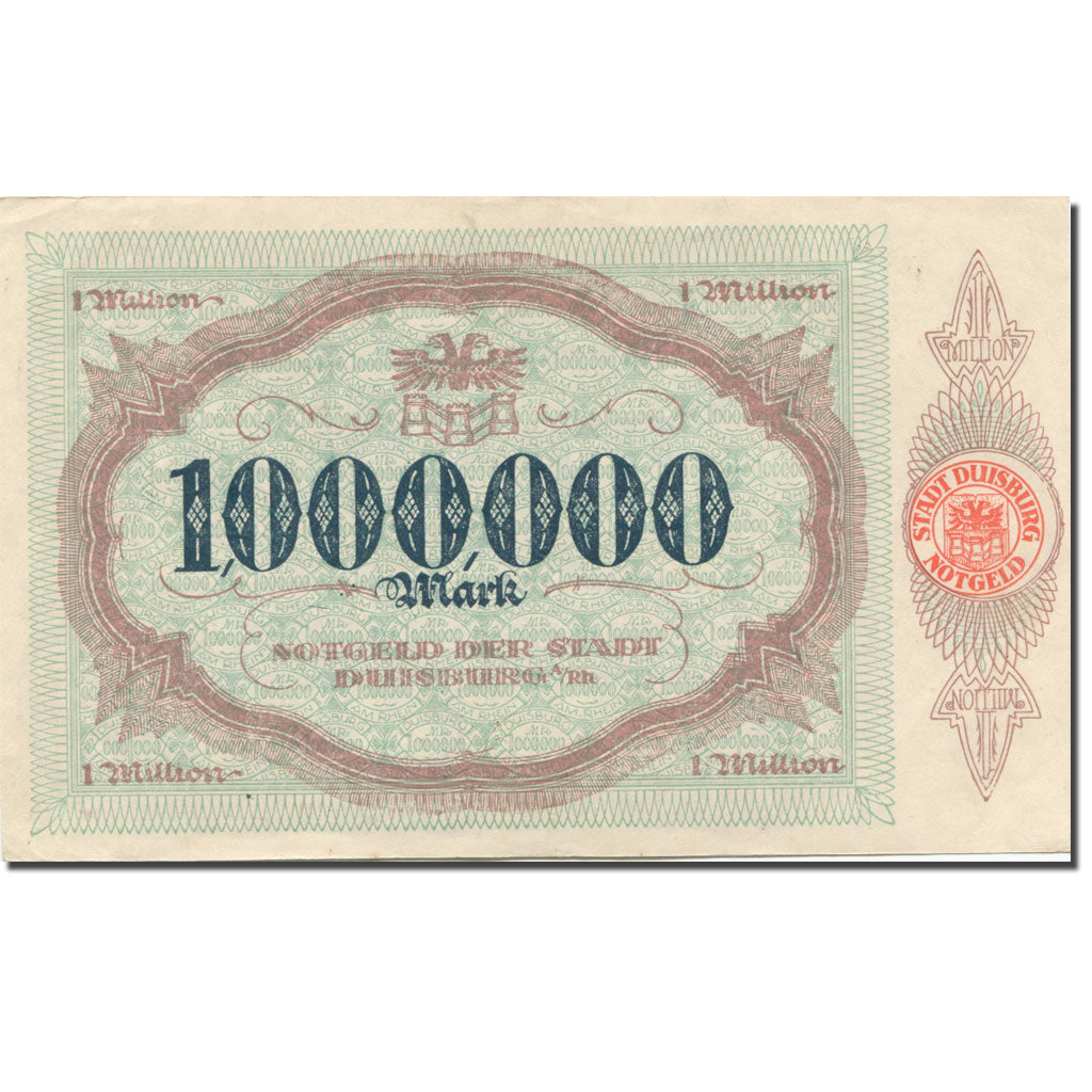 Banknote, Germany, Duisburg, 1 Million Mark, Blason 2, 1923-08-10 AU(55-58)