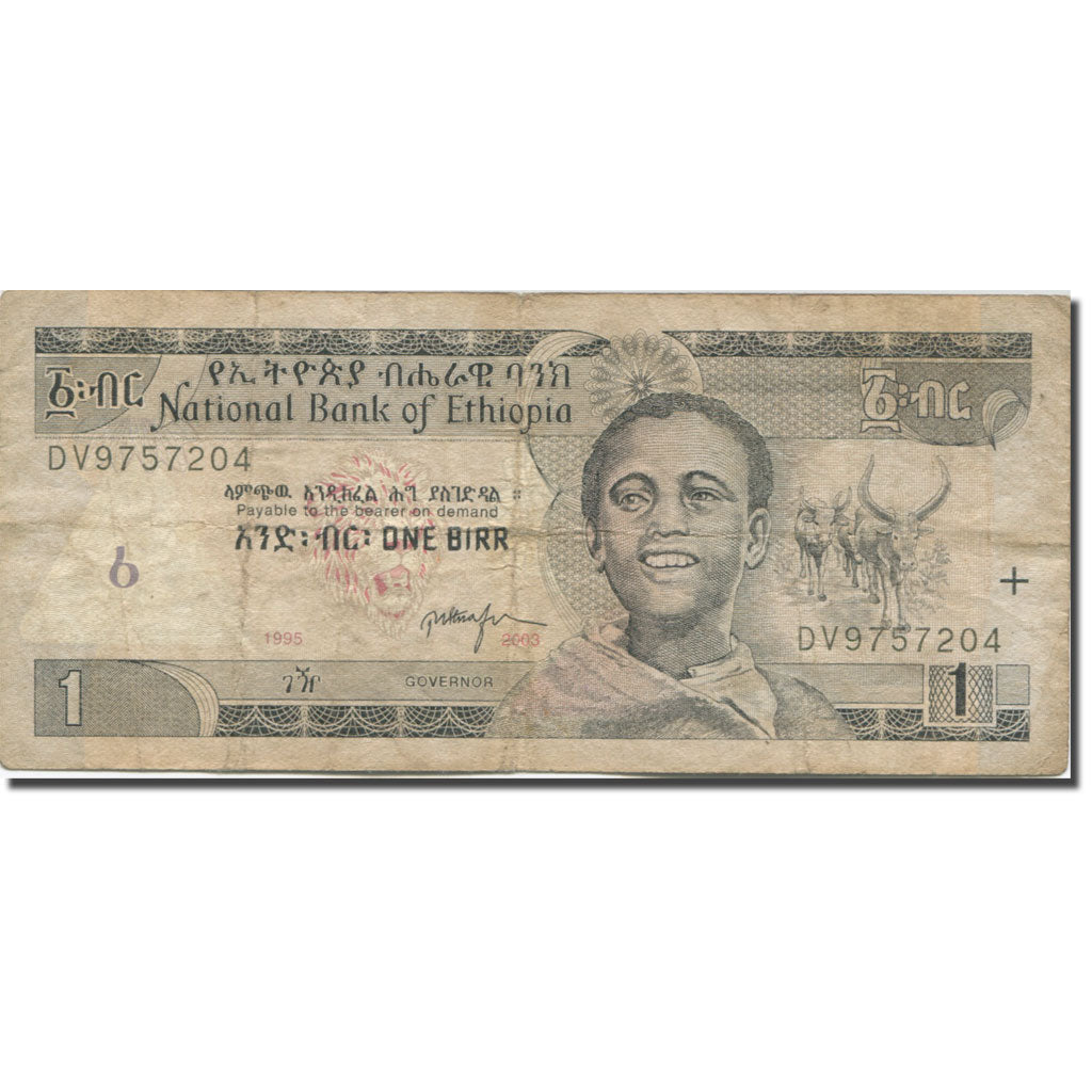 Biljet, Ethiopië, 1 Birr, 1989, 1995, KM:46c, TB