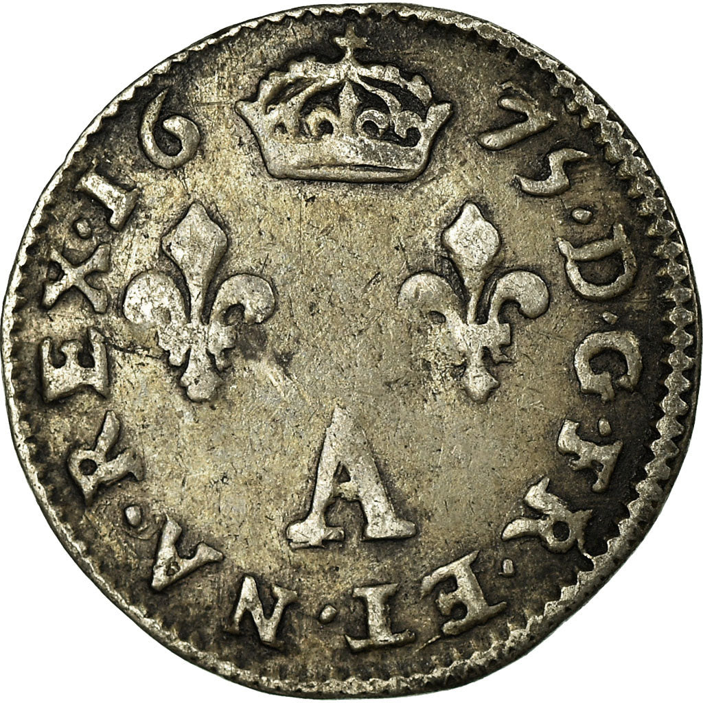 Coin, France, 2 Sols, 1675, Paris, EF(40-45), Silver, Gadoury:97