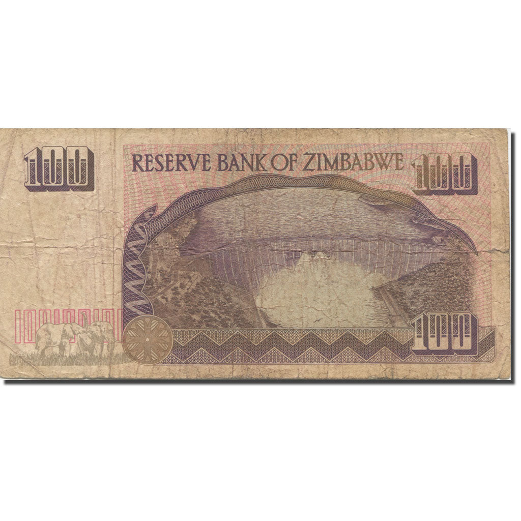Geldschein, Simbabwe, 100 Dollars, 1995, 1995, KM:9a, S