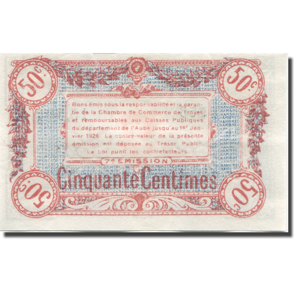 Francia, 50 Centimes, Troyes, 1926, 1926-01-01, SPL