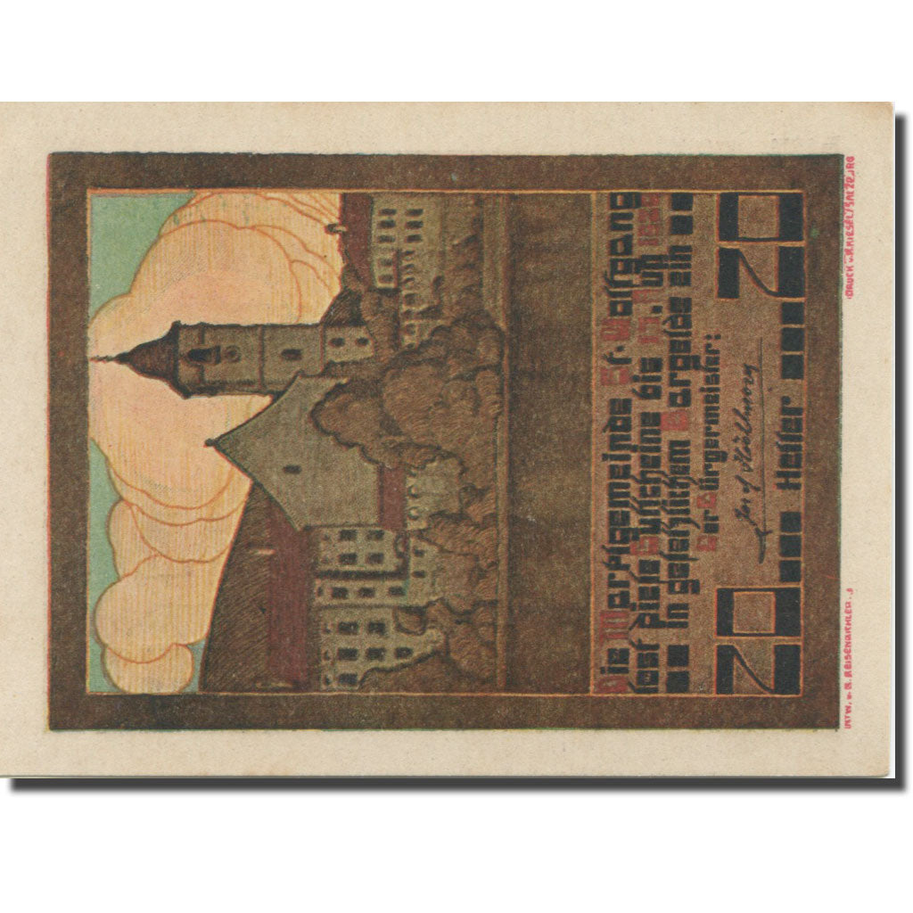 Banknote, Austria, St Wolfgang, 20 Heller, Eglise 5, 1920, UNC(63) Mehl:FS 947a