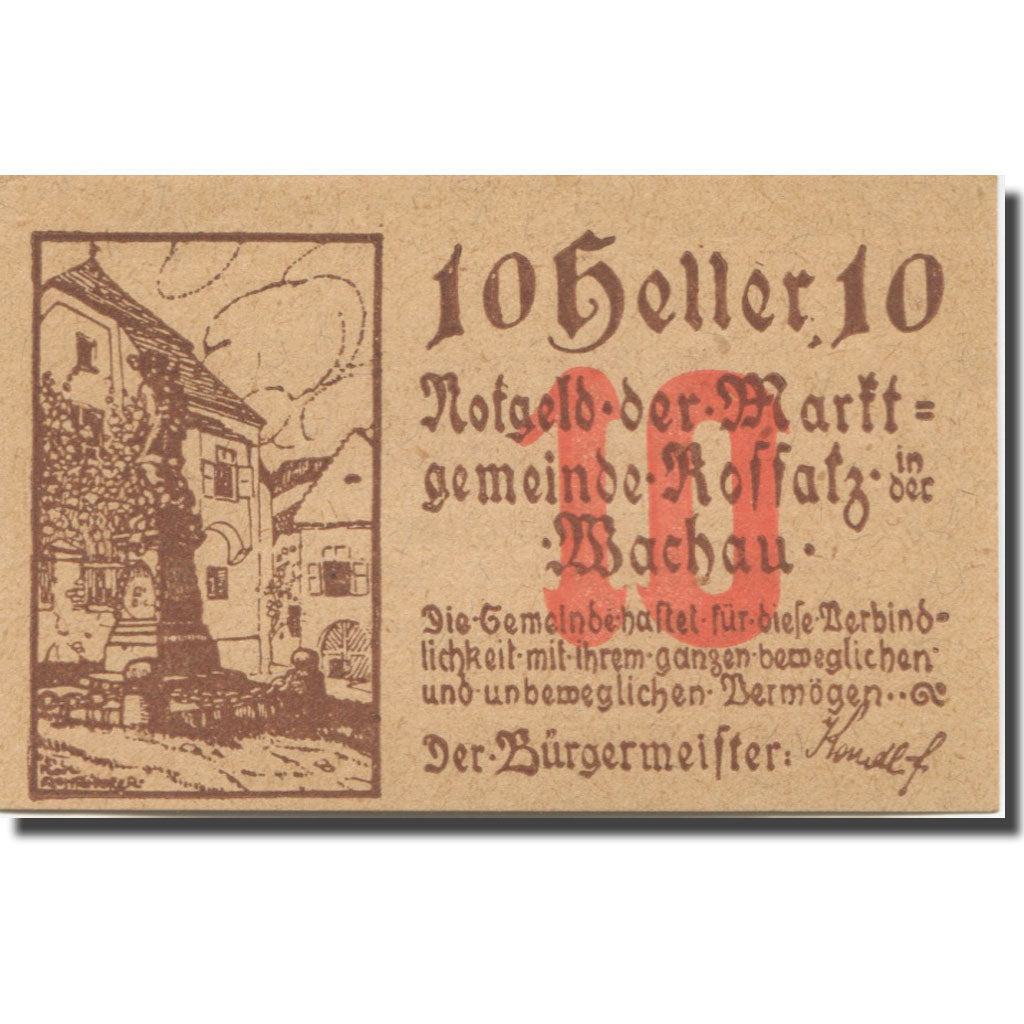 Banknote, Austria, Koffatz i/d Wachau, 10 Heller 1920 UNC(63) Mehl:FS 848a