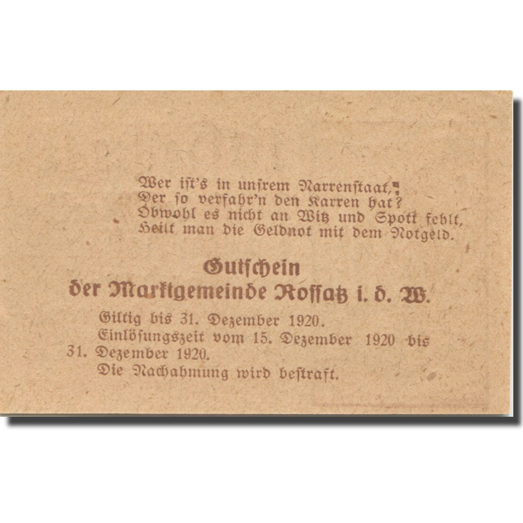 Banknote, Austria, Koffatz i/d Wachau, 10 Heller 1920 UNC(63) Mehl:FS 848a