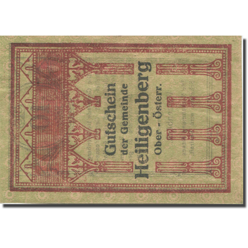 Banknote, Austria, Heiligenberg, 10 Heller, colonne, 1920 UNC(63) Mehl:FS 361Ia