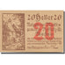 Banknote, Austria, Koffatz I/d Wachau, 20 Heller 1920 UNC(63) Mehl:FS 848a