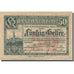 Banknote, Austria, Vienne, 50 Heller, château 18, 1921 UNC(63) Mehl:FS 1183IIf