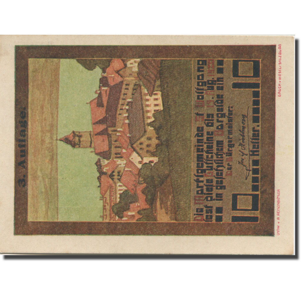 Banknote, Austria, St Wolfgang, 10 Heller, Village 6, 1920 UNC(63) Mehl:FS 947a
