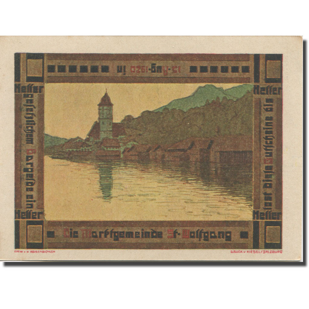 Banknote, Austria, St Wolfgang, 10 Heller, Village 6, 1920 UNC(63) Mehl:FS 947a