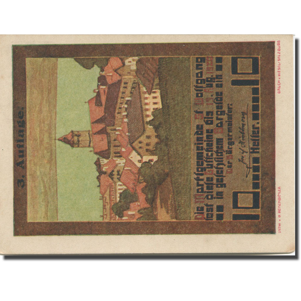 Banknote, Austria, St Wolfgang, 10 Heller, Village 7, 1920 UNC(63) Mehl:FS 947a