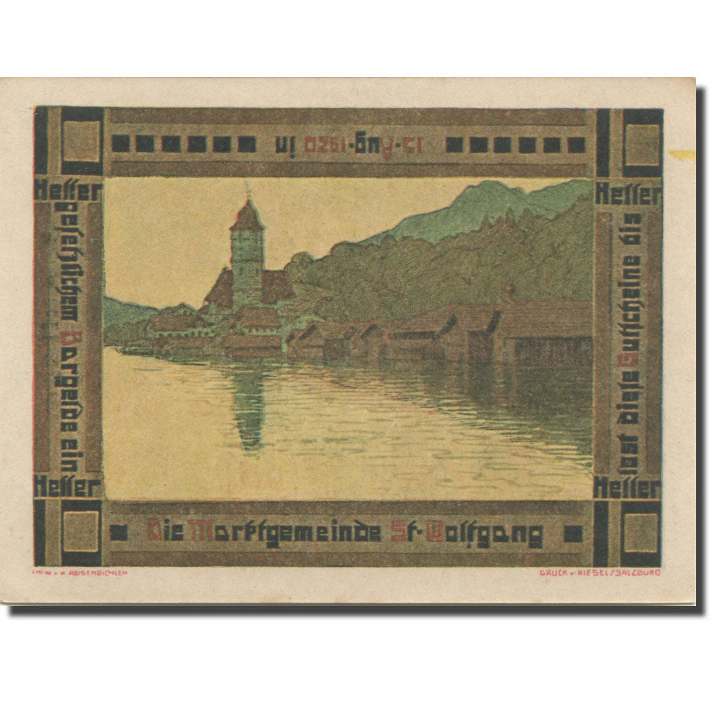 Banknote, Austria, St Wolfgang, 10 Heller, Village 8, 1920 UNC(63) Mehl:FS 947a