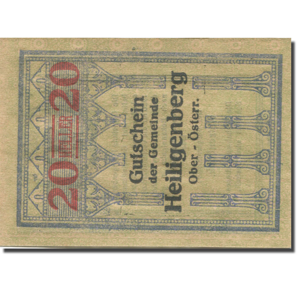 Banknote, Austria, Heiligenberg, 20Heller, Colonne 3, 1920 UNC(63) Mehl:FS 361Ia