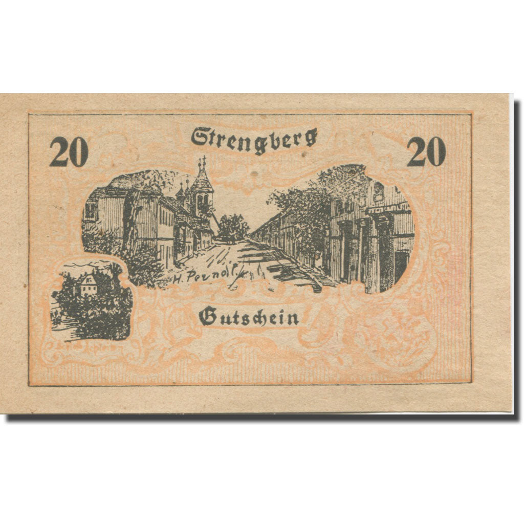 Banknote, Austria, Strengberg, 20 Heller, Eglise, 1920 UNC(65-70) Mehl:FS 1049b