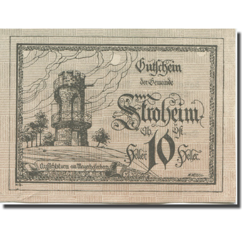 Banknote, Austria, Stroheim, 10 Heller, tour, 1920, UNC(63), Mehl:FS 1050Ia