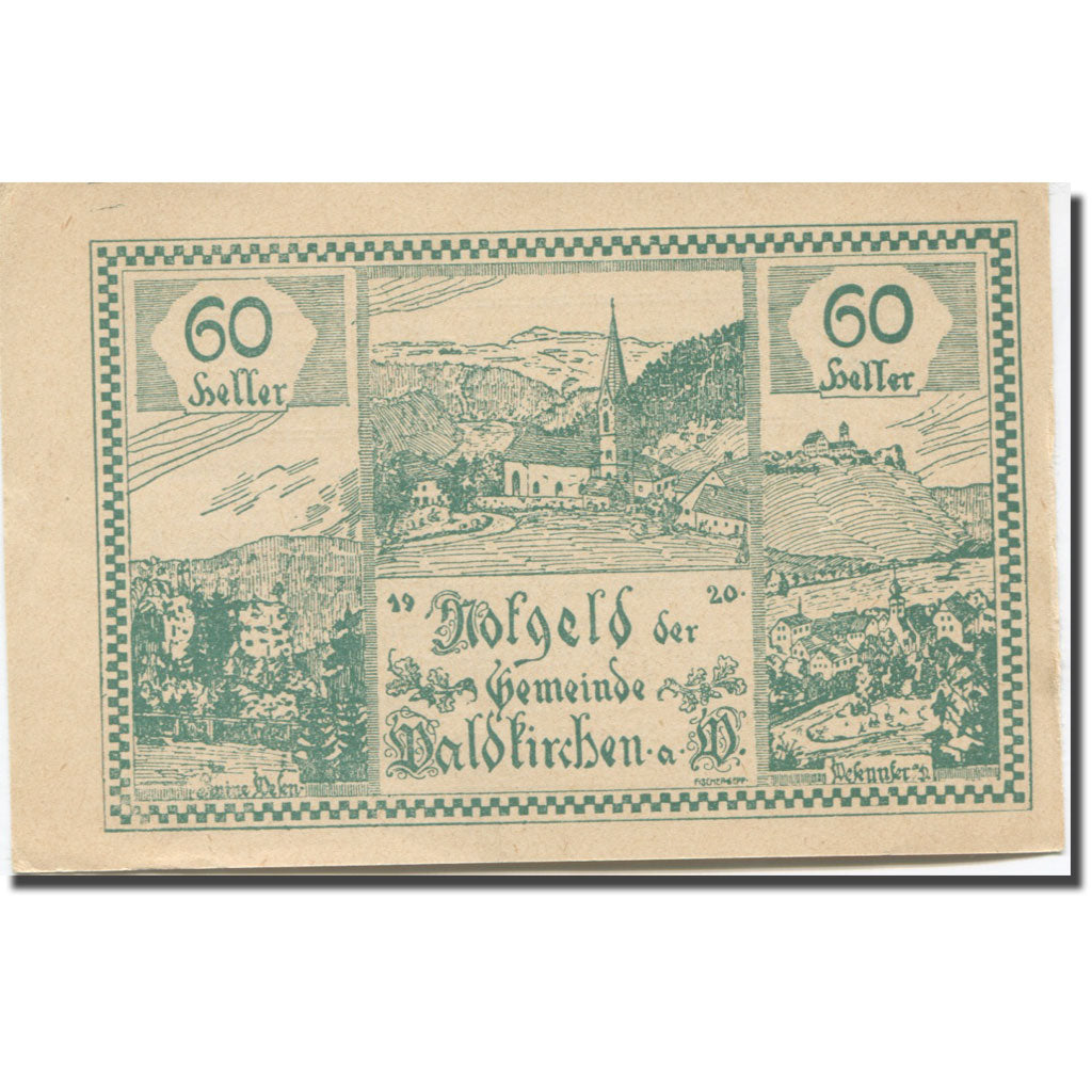 Banknote, Austria, Waldkirchen, 60 Heller, Eglise, 1920 AU(55-58) Mehl:FS 1133
