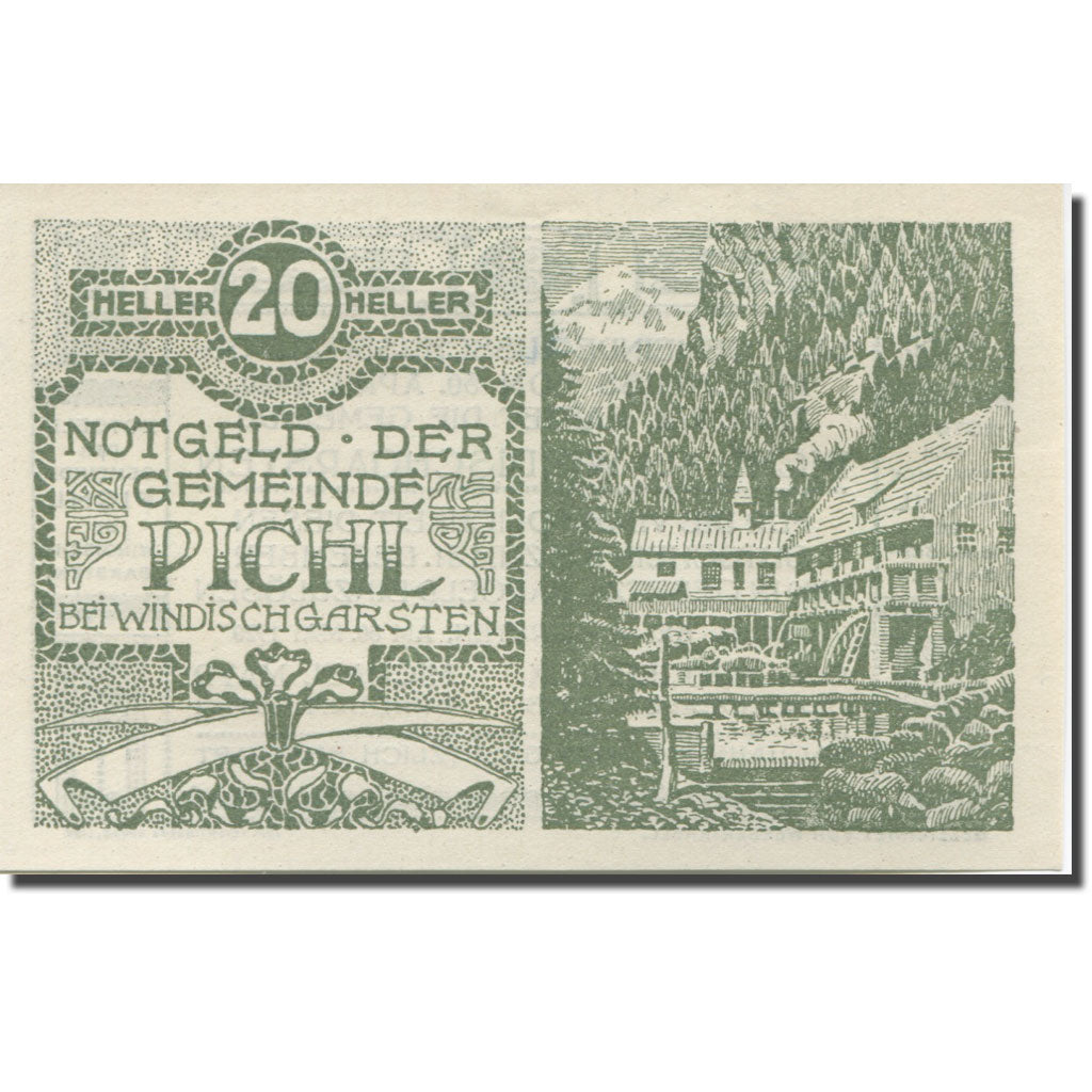 Banknote, Austria, Pichl, 20 Heller, Usine, 1920, UNC(65-70), Mehl:FS 7481