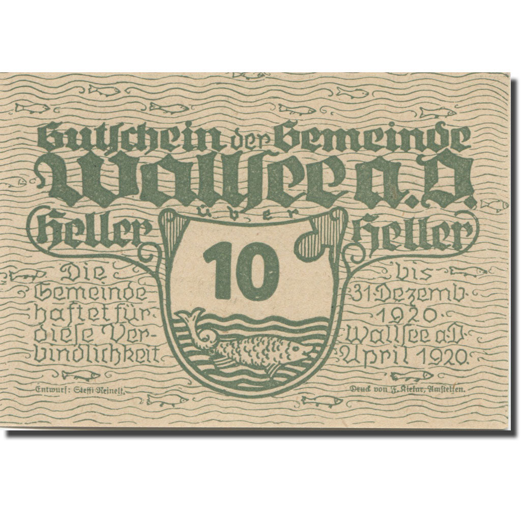 Banknote, Austria, Wallsee, 10 Heller, mer, 1920 UNC(63), Mehl:FS 1137I