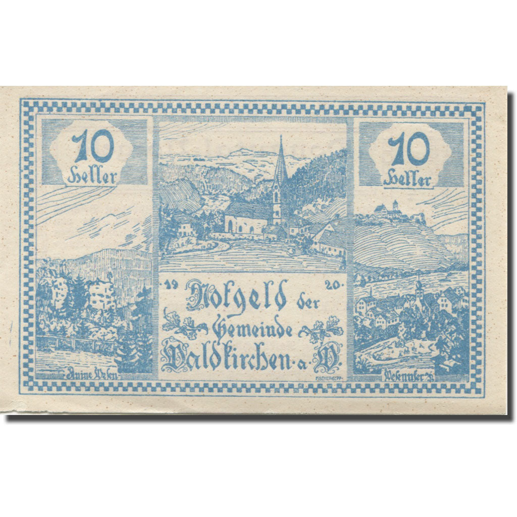 Banknote, Austria, Waldkirchen, 10 Heller, village, 1920 UNC(63) Mehl:FS 1133