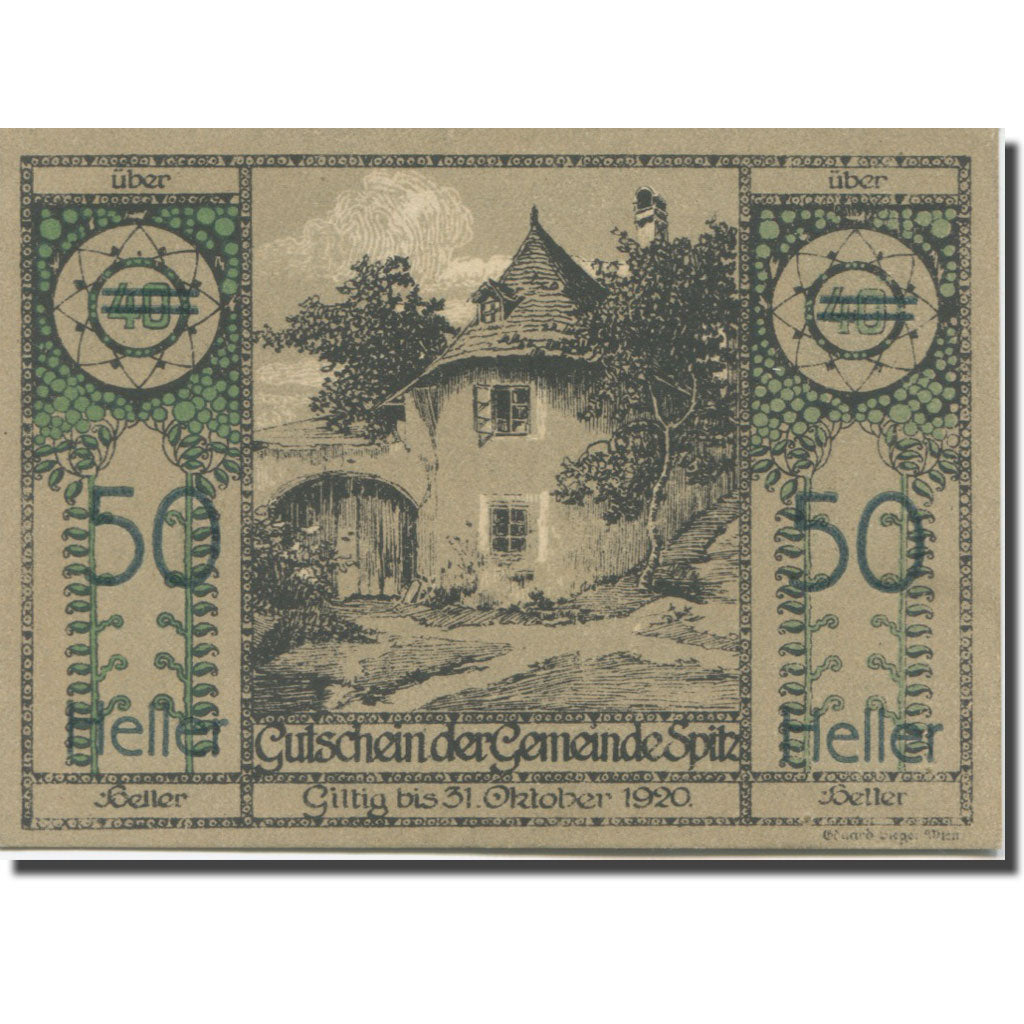 Banknote, Austria, Spitz, 50 Heller, Maison 1920-10-31, UNC(65-70) Mehl:FS 1122